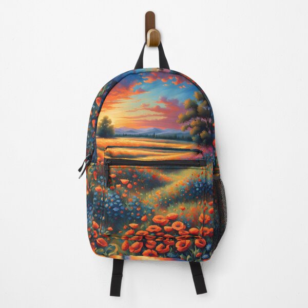 Item preview, Landscape with Red Poppies and Cornflowers Meadow designed and sold by Bright-Moonrise.