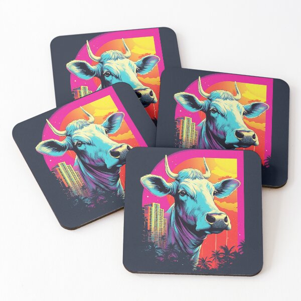 Item preview, Neon Cow 1980's Miami Inspired Design designed and sold by Ashburnsmum2018.