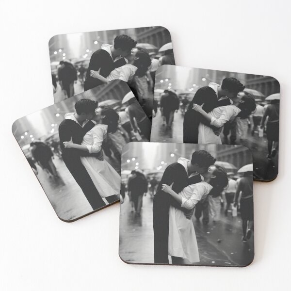 Item preview, The kiss; Times Square classic romantic vintage poster black and white photograph designed and sold by Jéanpaul  Ferro.