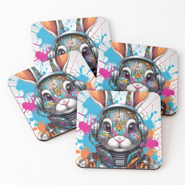 Item preview, Cute Cyborg Rabbit Graffiti Art designed and sold by TheArtOfPat.