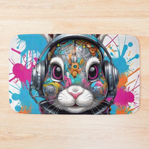Item preview, Cute Cyborg Rabbit Graffiti Art designed and sold by TheArtOfPat.