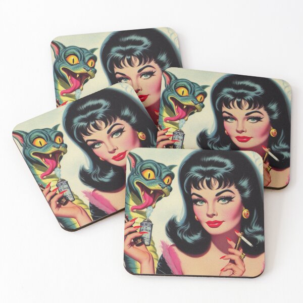 Item preview, Vintage Goth Pin Up designed and sold by PulpVintage.