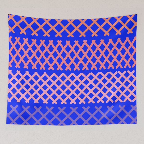 Item preview, Blue and Peach Pastel Cross Hatch Pattern  designed and sold by patternsoup.
