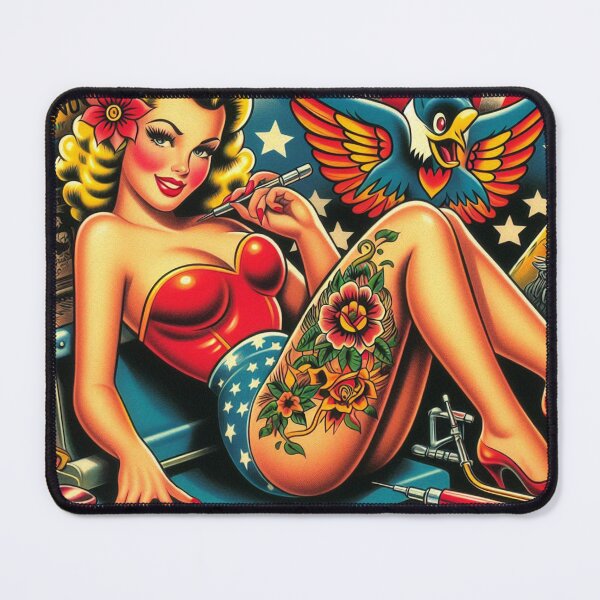 Item preview, Old School Tattoo Girl designed and sold by PulpVintage.