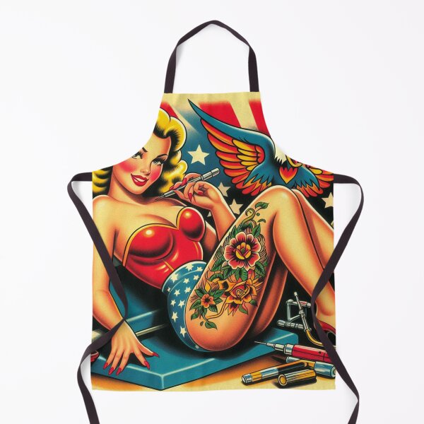 Artikelvorschau, Old-School-Tattoo-Girl entworfen und verkauft von PulpVintage.
