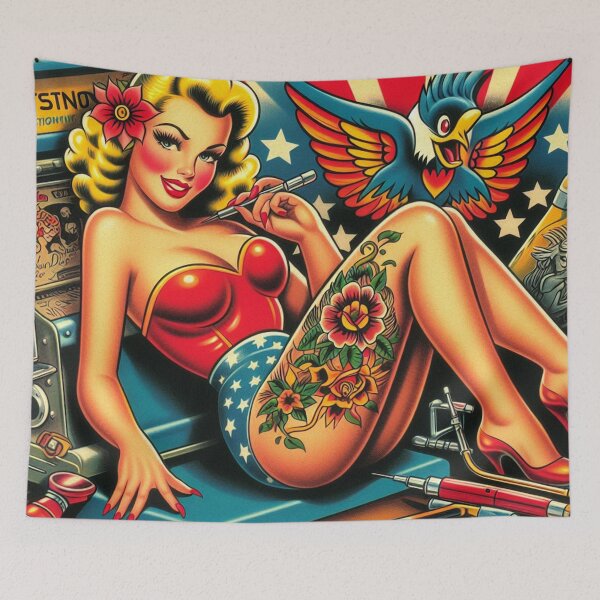 Item preview, Old School Tattoo Girl designed and sold by PulpVintage.