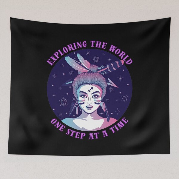 Item preview, Exploring The World One Step At A Time. sagittarius astrological sign designed and sold by ZodiacWonders.