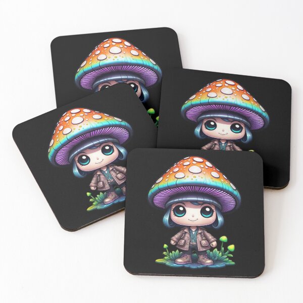 Aperçu de l'œuvre Champignon Chibi psychédélique mignon créée et vendue par TechnoWhimsy.