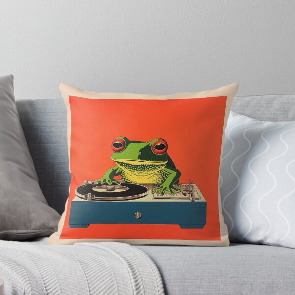 Item preview, Frog DJ Vinyl Record Neon Vintage Inspired Design designed and sold by Ashburnsmum2018.