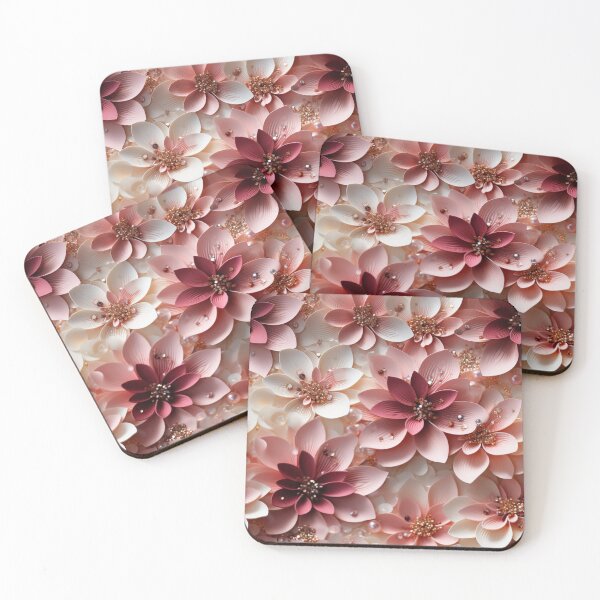 Item preview, Rose Gold Blush Pink Burgundy and White Flowers designed and sold by Winarrts.