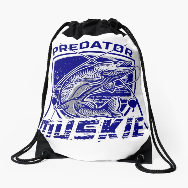 muskie predator 002 Drawstring Bag