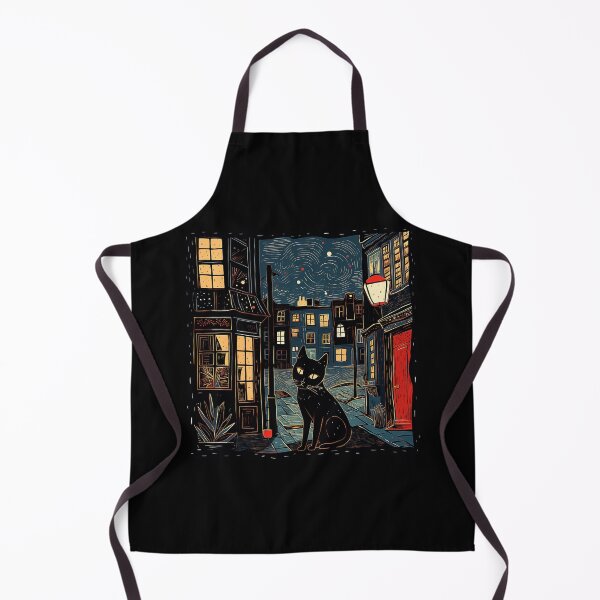 Item preview, Black Cat Retro Cafe Painting Inspired Design designed and sold by Ashburnsmum2018.