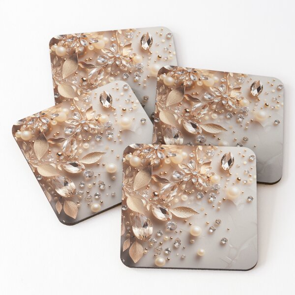 Item preview, Gold Glitter Floral Gemstones designed and sold by Winarrts.