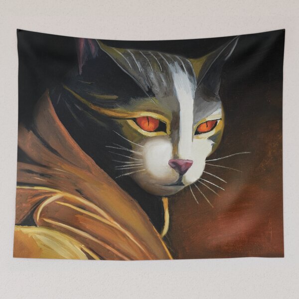 Item preview, Wise Cat Monk Painting designed and sold by MCNelsonArt.