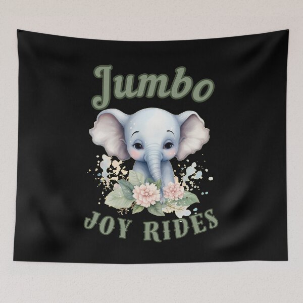 Item preview, Jumbo Joy Rides. elephant portrait designed and sold by ElephantVibes.