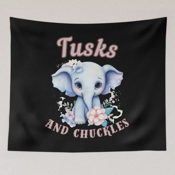 Item preview, Tusks And Chuckles. elephant head designed and sold by ElephantVibes.