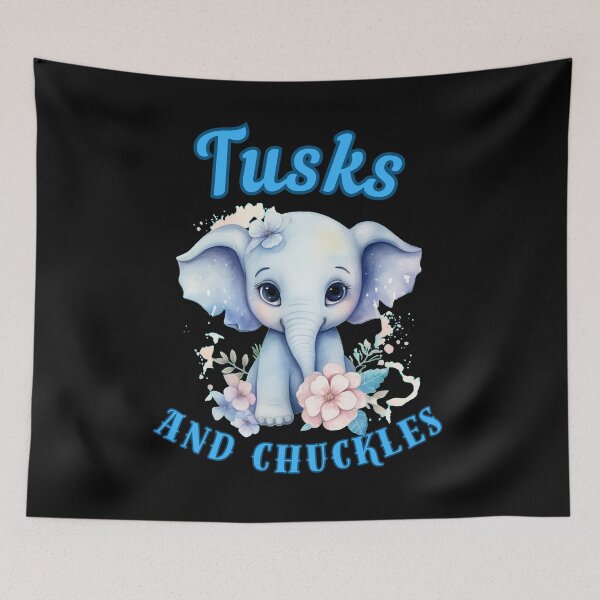 Item preview, Tusks And Chuckles. elephant face designed and sold by ElephantVibes.