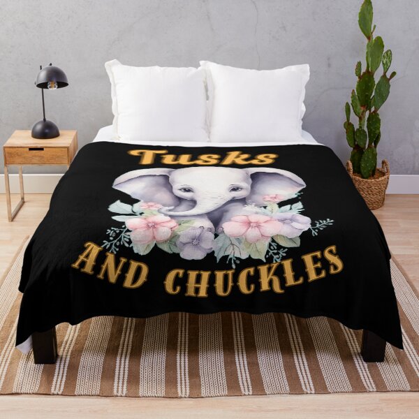 Item preview, Tusks And Chuckles. watercolor elephant designed and sold by ElephantVibes.