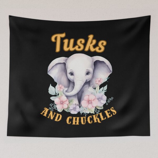 Item preview, Tusks And Chuckles. watercolor elephant designed and sold by ElephantVibes.