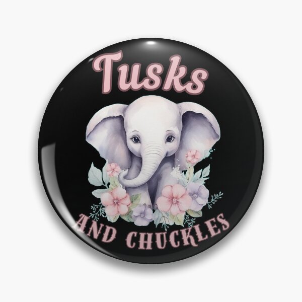 Item preview, Tusks And Chuckles. elephant saying designed and sold by ElephantVibes.