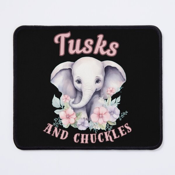 Item preview, Tusks And Chuckles. elephant saying designed and sold by ElephantVibes.