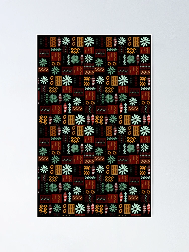 Thumbnail 1 of 3, Poster, Aztec Pattern designed and sold by Andrew Hitchen.