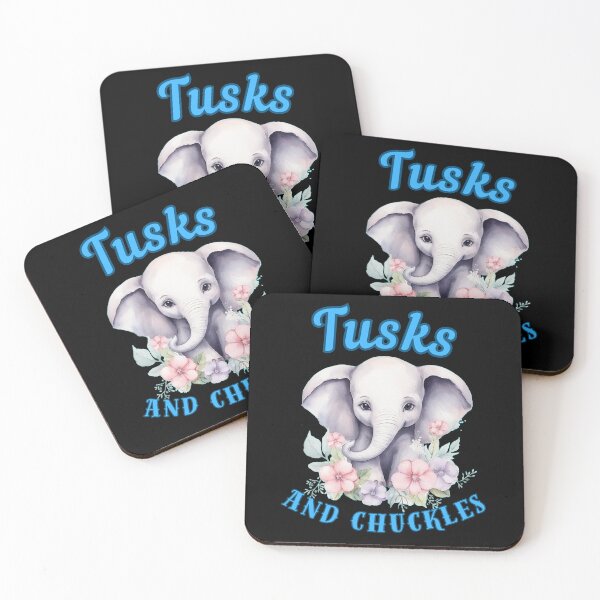 Item preview, Tusks And Chuckles. elephant quote designed and sold by ElephantVibes.
