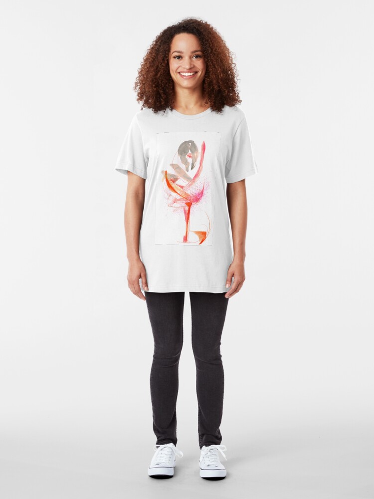 Alternate view of Expressive Dance Drawing Slim Fit T-Shirt
