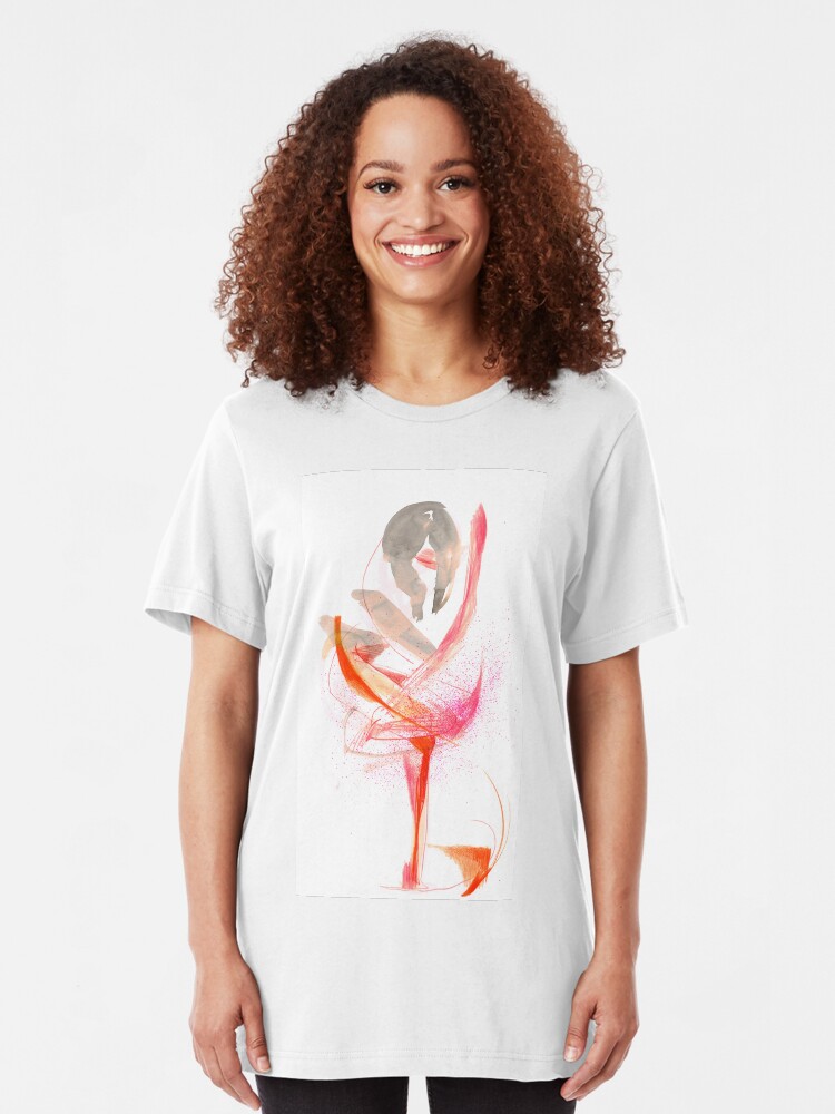 Alternate view of Expressive Dance Drawing Slim Fit T-Shirt