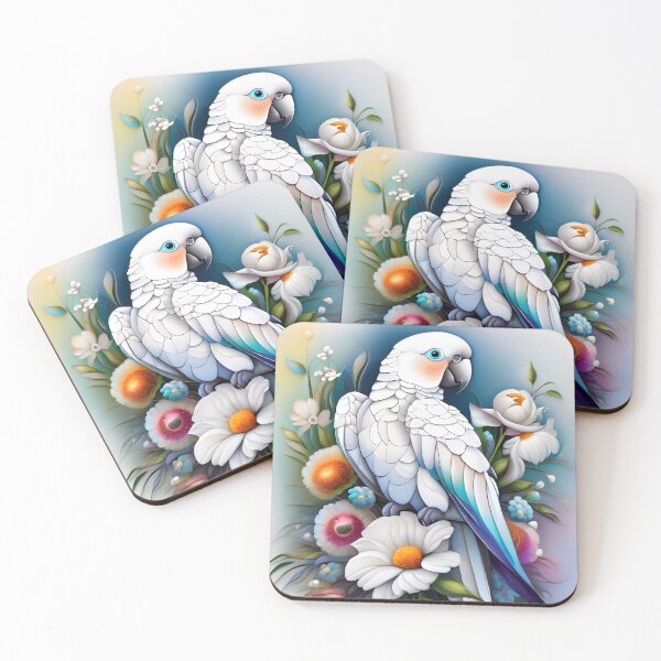 Item preview, White Parrot In A Bouquet Of Flowers designed and sold by TheArtOfPat.