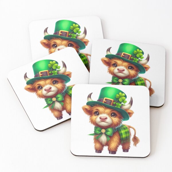 Item preview, Cute Saint Patricks Highland Cow designed and sold by TheAnimalZ00.