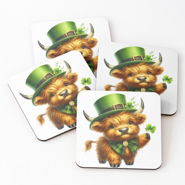 Item preview, Cute St Patricks Highland Cow designed and sold by TheAnimalZ00.