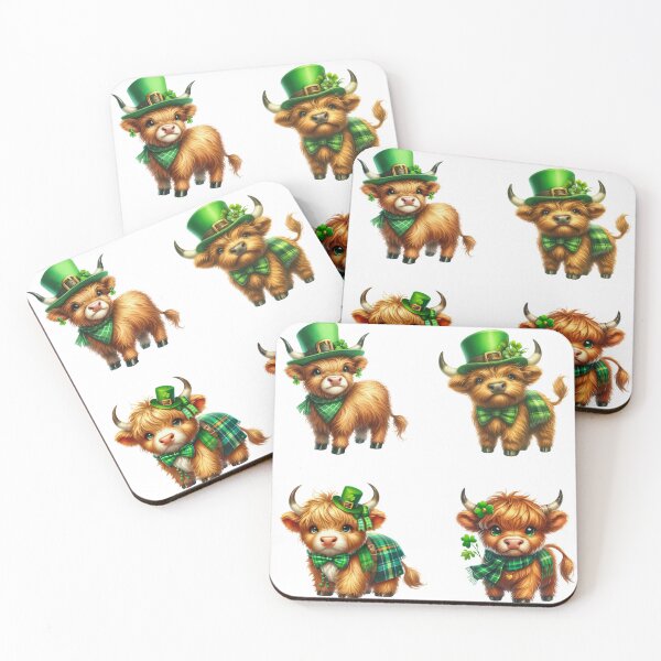 Item preview, St Patricks Highland Baby Cows designed and sold by TheAnimalZ00.