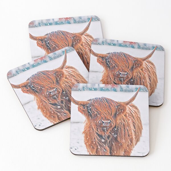 Item preview, Snowy Scottish Highland Cow  designed and sold by TheAnimalZ00.