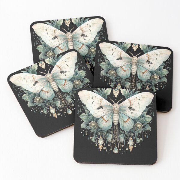 Item preview, Lunar Moth, Crystals, Foliage Gothic Witchy Magical designed and sold by lunaelizabeth.