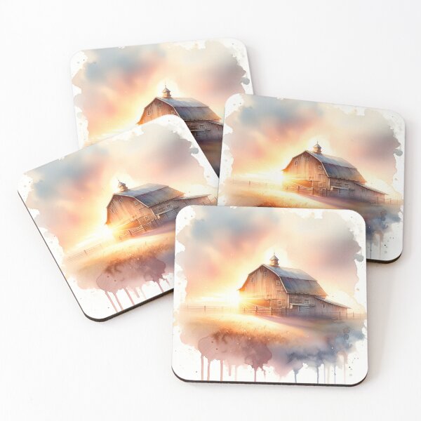 Item preview, Sunrise Barn - Beautiful Watercolor designed and sold by DepictionDesign.