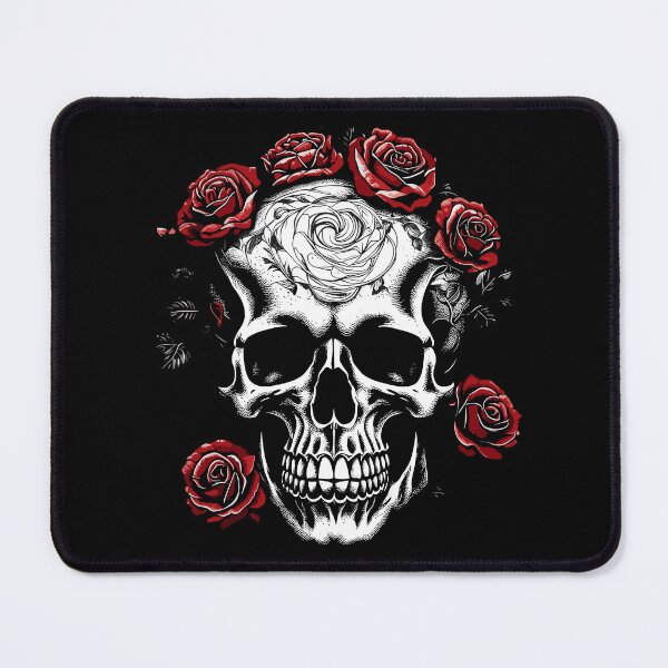 Item preview, Metalhead Skull and Red Roses designed and sold by PugD.