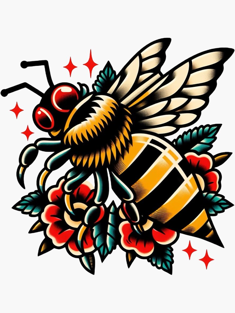 Queen Bee Women Vintage Retro Floral Nostalgic Art T-Shirt