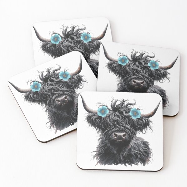 Item preview, Watercolor Black Highland Cow  designed and sold by TheAnimalZ00.