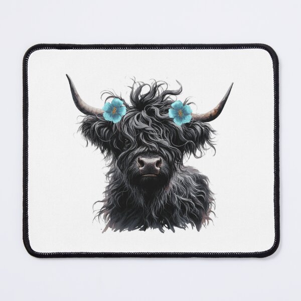 Item preview, Watercolor Black Highland Cow designed and sold by TheAnimalZ00.