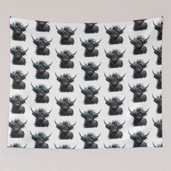 Item preview, Watercolor Black Highland Cow  designed and sold by TheAnimalZ00.