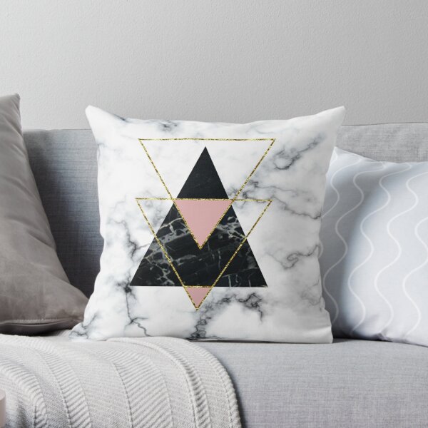 Geo glam marble Throw Pillow