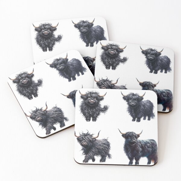 Item preview, Cute Black Highland Cows  designed and sold by TheAnimalZ00.