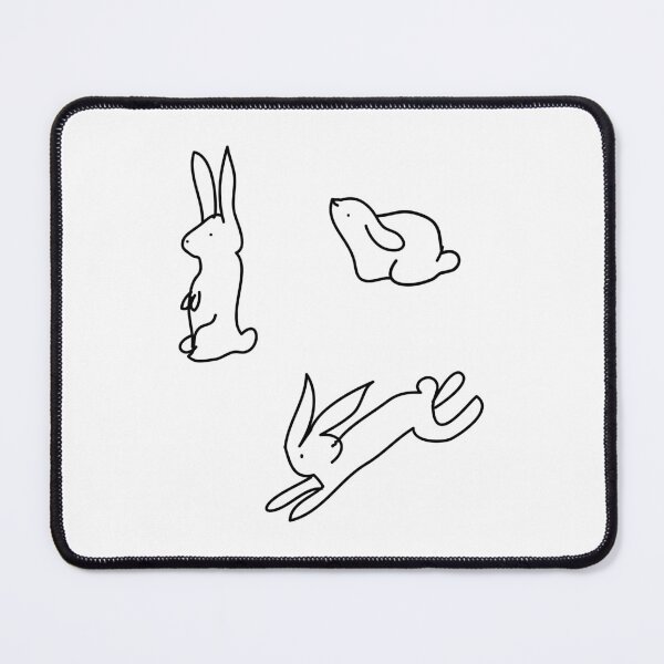 Item preview, Black and white cute bunny pattern designed and sold by fluffyfamcraft.