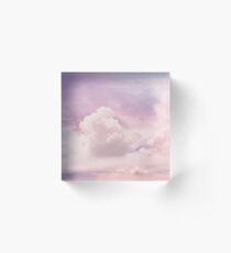 Pink fluffy clouds Acrylic Block