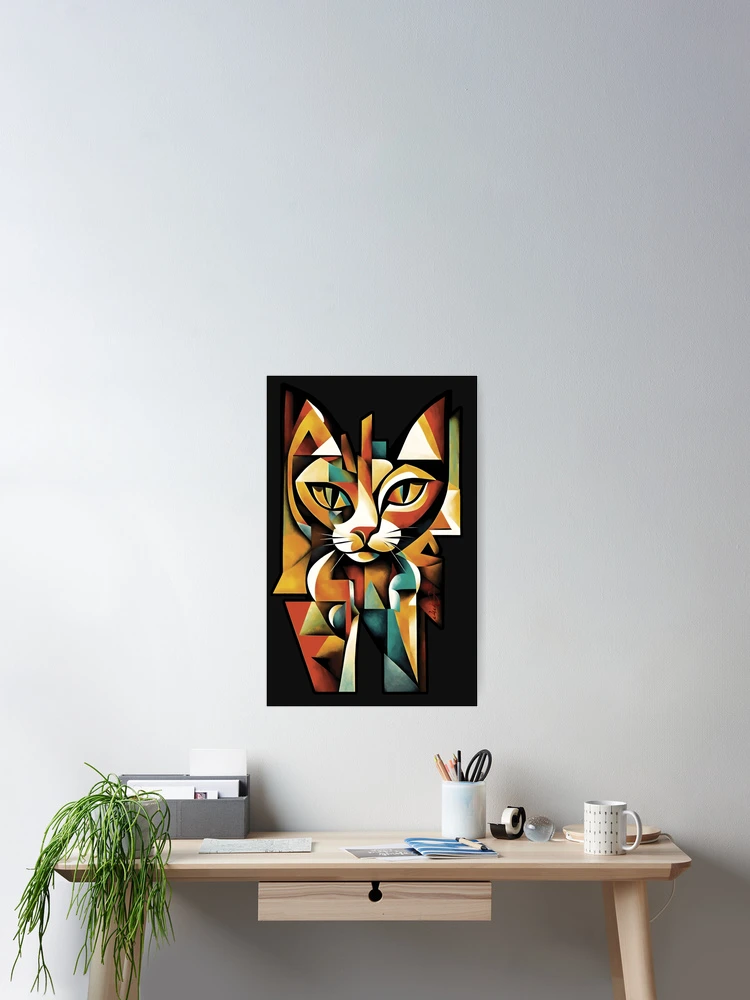 Thumbnail 2 of 3, Poster, ABSTRACT CAT designed and sold by Designando.
