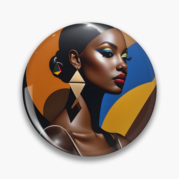 Item preview, Abstract African Beauty - Geometric Vintage Fashion Portrait designed and sold by whimsiqueer.