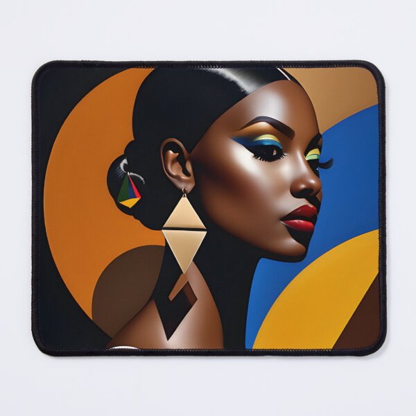 Item preview, Abstract African Beauty - Geometric Vintage Fashion Portrait designed and sold by whimsiqueer.