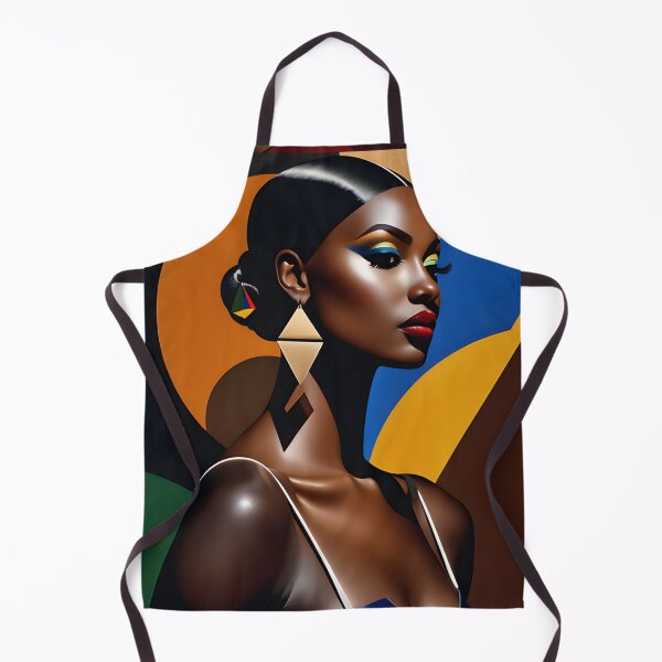 Item preview, Abstract African Beauty - Geometric Vintage Fashion Portrait designed and sold by whimsiqueer.