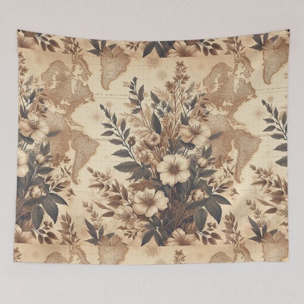Item preview, Vintage Floral Maps Patterns designed and sold by UnrealQuake.